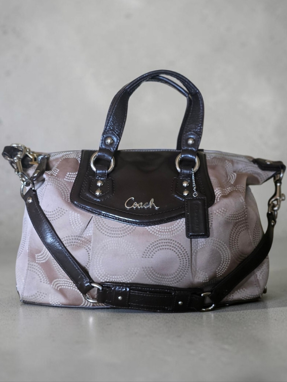 Coach Ashley Signature OP Art Dot Shoulder Bag F20027